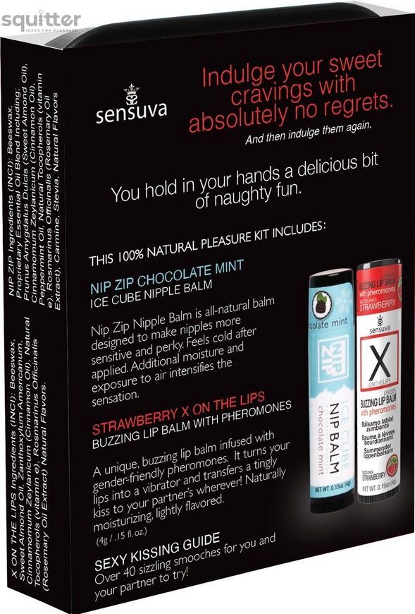 Подарунковий набір Sensuva Lips & Nips Pleasure Kit - Chocolate Strawberry 2 x 4г SX2597 - онлайн-сексшоп Сквітер