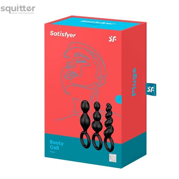 Набор анальных игрушек Satisfyer Plugs black (set of 3) - Booty Call, макс. диаметр 3 см SO2323 фото