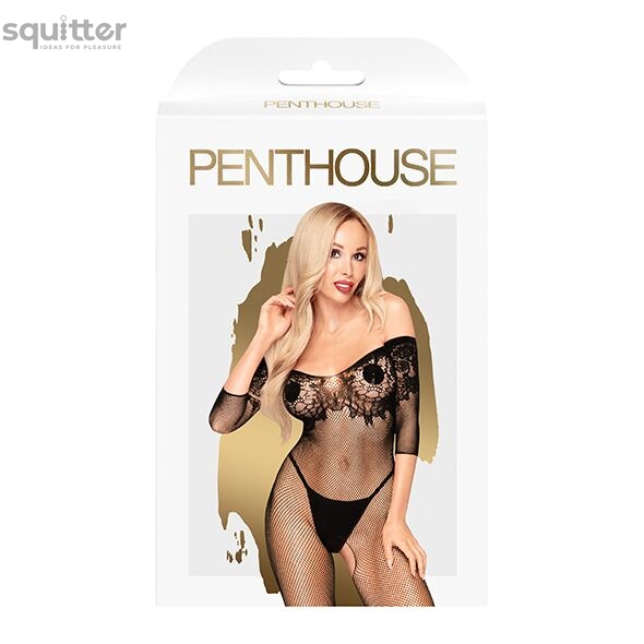 Бодістокінг з імітацією ліфа Penthouse - High Profile Black S/L SO4405 фото