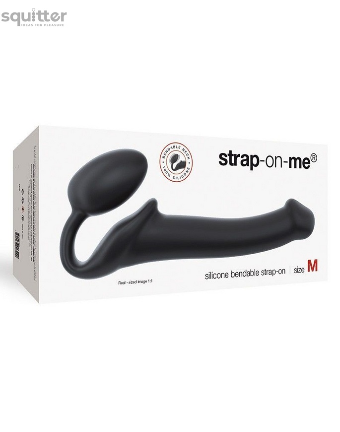 Безремневой страпон Strap-On-Me Black M, полностью регулируемый, диаметр 3,3см SO2711 фото