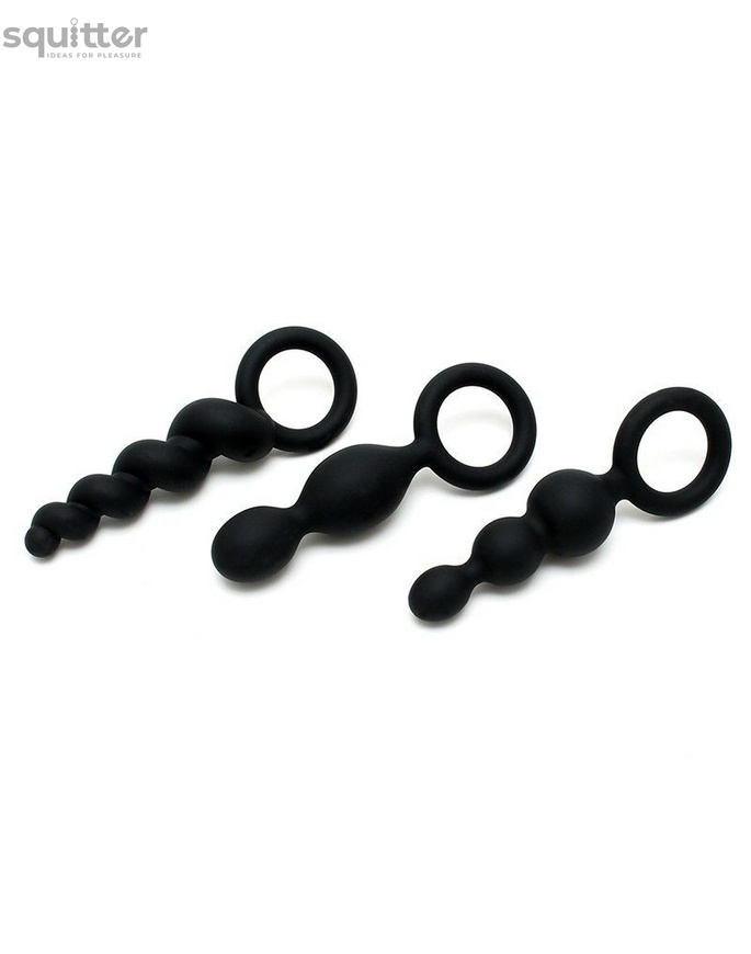 Набор анальных игрушек Satisfyer Plugs black (set of 3) - Booty Call, макс. диаметр 3 см SO2323 фото