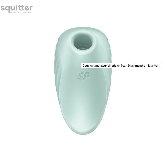 Вакуумний кліторальний стимулятор із вібрацією Satisfyer Pearl Diver Mint SO6077 фото