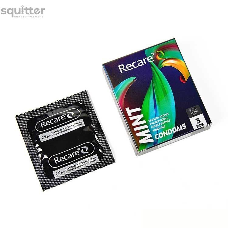 Презервативи Holographic Recare Ultra Thin Mint Condoms 3шт, ультратонкі, аромат: м'ята SX3331 - онлайн-сексшоп Сквітер