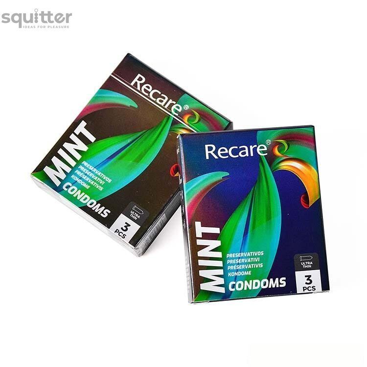 Презервативи Holographic Recare Ultra Thin Mint Condoms 3шт, ультратонкі, аромат: м'ята SX3331 - онлайн-сексшоп Сквітер