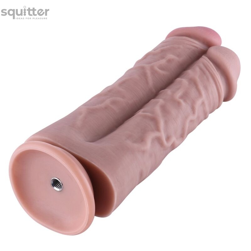 Двойной дилдо для секс-машин Hismith 8.5” Two Cocks One Hole Silicone Dildo SO6206 фото