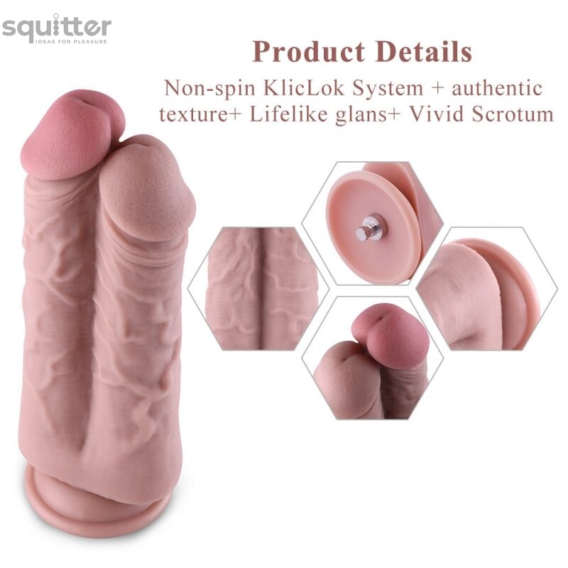 Подвійний Ділдо для секс-машин Hismith 8.5″ Two Cocks One Hole Silicone Dildo SO6206 фото