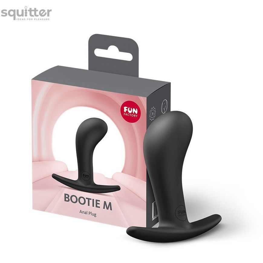 Анальна пробка Fun Factory BOOTIE M Black, діаметр 3,3 см, тонкий обмежувач SX3730 - онлайн-сексшоп Сквітер