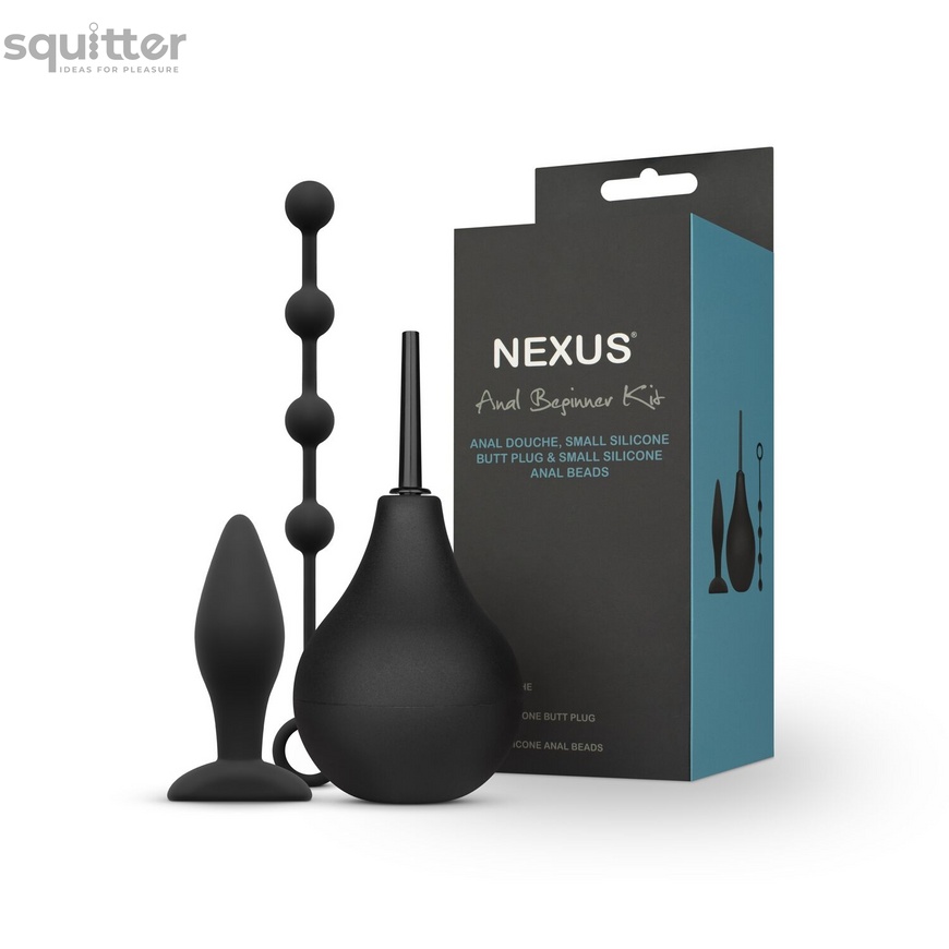 Набор новичка для анальной стимуляции Nexus ANAL BEGINNER KIT, спринцовка 224 мл, анальные бусы 20 м SO6641 фото