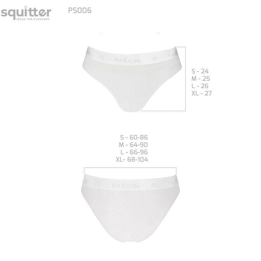 Трусики з прозорою вставкою Passion PS006 PANTIES XL, white SO4238 - онлайн-сексшоп Сквітер