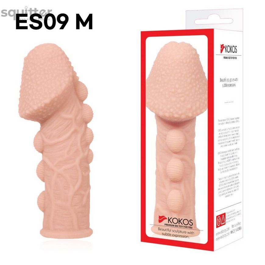Насадка на член Kokos Extreme Sleeve ES.09 розмір M, потовщуюча, стимулюючий рельєф SO1819 - онлайн-сексшоп Сквітер