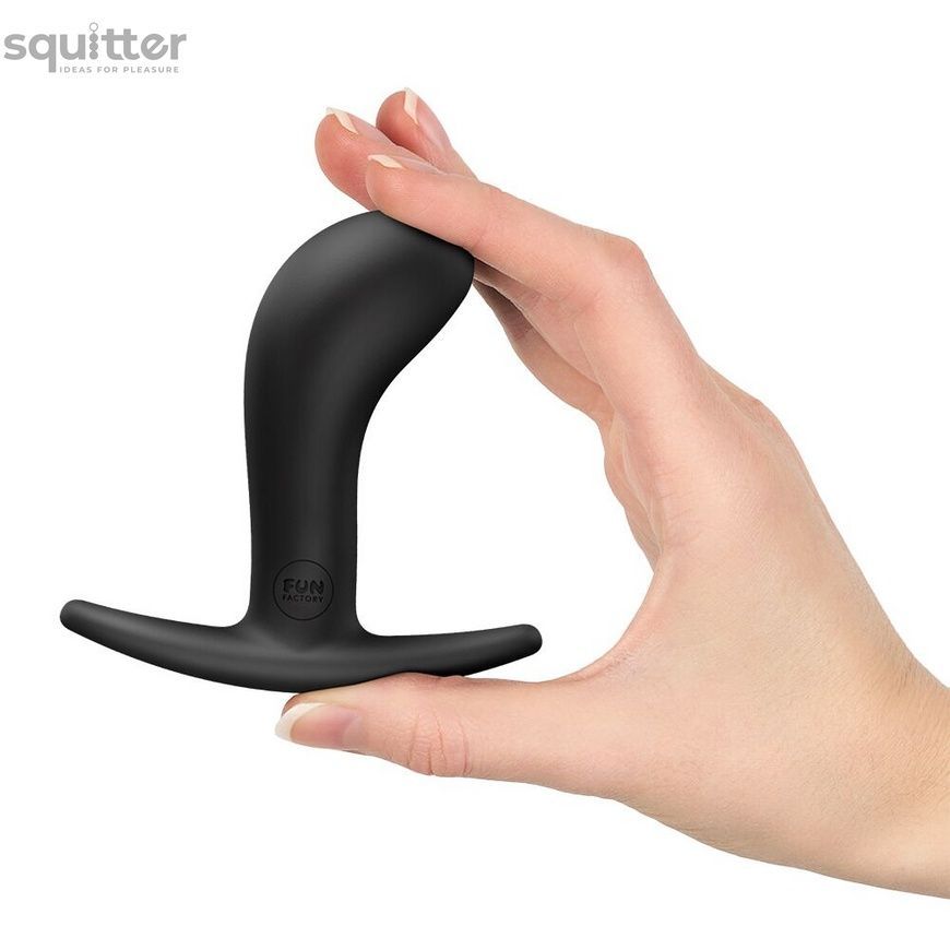 Анальна пробка Fun Factory BOOTIE M Black, діаметр 3,3 см, тонкий обмежувач SX3730 - онлайн-сексшоп Сквітер