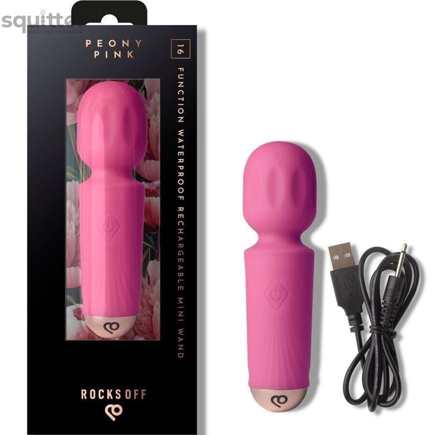 Вібромасажер Rocks Off Mini Wand Peony Pink, 16 режимів SX4630 - онлайн-сексшоп Сквітер