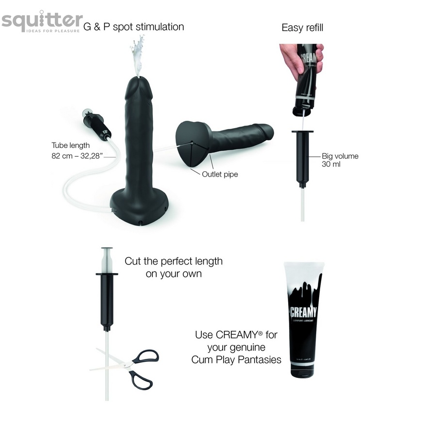 Фалоімітатор, що кінчає Strap-On-Me SQUIRTING CUM DILDO REALISTIC Black L SO9015 фото