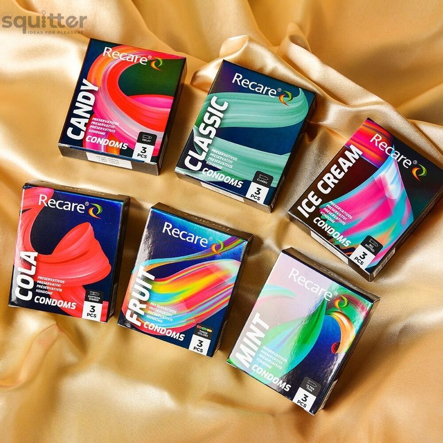Презервативи Holographic Recare Ultra Thin Mint Condoms 3шт, ультратонкі, аромат: м'ята SX3331 - онлайн-сексшоп Сквітер