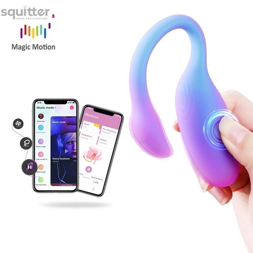 Смарт-віброяйце Magic Motion Flamingo Max Blue 2 в 1: віброяйце та тренажер Кегеля, 10 режимів SX3227 - онлайн-сексшоп Сквітер