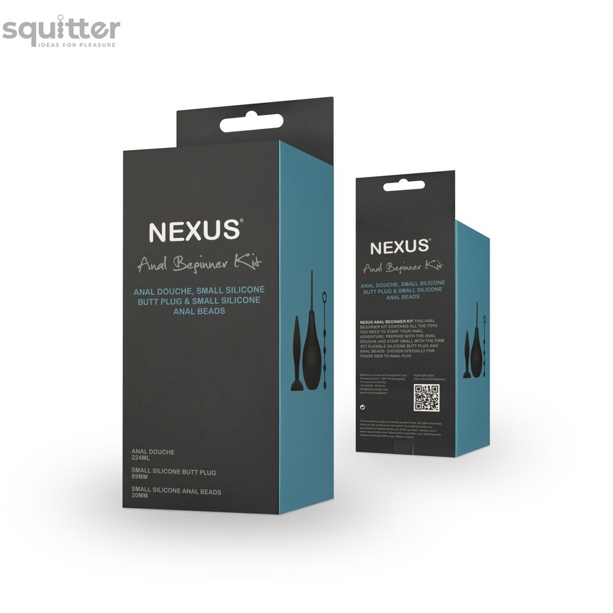 Nexus ANAL BEGINNER KIT Douche 224ml, Silicone Beads 20mm, Small Silicone Butt Plug SO6641 фото