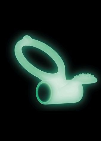 Ерекційне кільце Dorcel Power Clit White PHOSPHO з вібрацією, біле, світиться в темряві MD1397 - онлайн-сексшоп Сквітер
