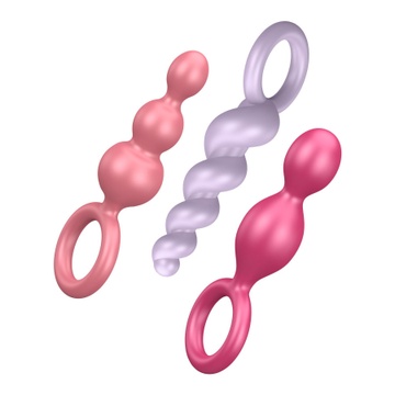 Набір анальних іграшок Satisfyer Plugs colored (set of 3) - Booty Call, макс. діаметр 3см SO2324 фото