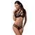 Комплект білизни Passion Exclusive HAGAR SET L/XL, black, стрепи трусики та ліф PS24704 - онлайн-сексшоп Сквітер