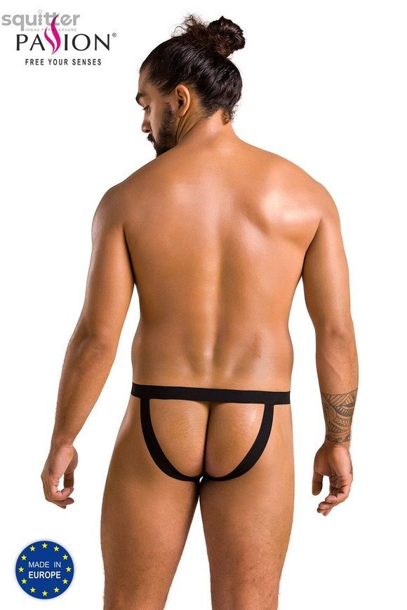 Мужские слипы на шнуровке Passion 044 Slip Ben L/XL Black, экокожа, люверсы SO7603 - онлайн-сексшоп Сквитер