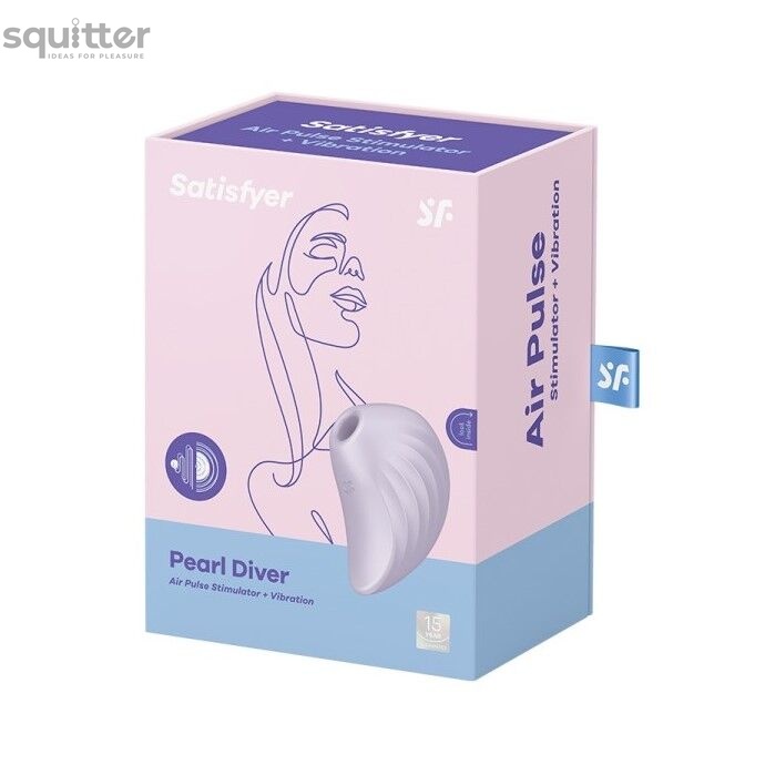 Вакуумний кліторальний стимулятор із вібрацією Satisfyer Pearl Diver Violet SO6078 фото