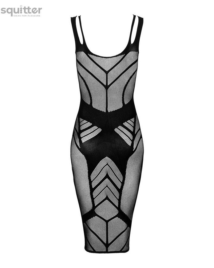 Полупрозрачное платье миди Obsessive D609 dress S/M/L, black SO7703 - онлайн-сексшоп Сквитер