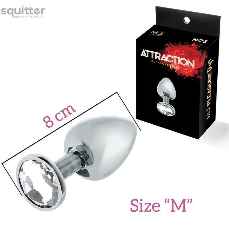 Анальна пробка з кристалом MAI Attraction Toys №73, довжина 8см, діаметр 3 см SO4642 - онлайн-сексшоп Сквітер