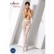 Эротические колготки-бодистокинг Passion S010 white, с доступом, геометрический рисунокPSS010W,2 - интернет-магазин интимных товаров Squitter