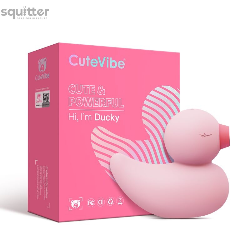 Вакуумний вібратор-качечка CuteVibe Ducky Pink SO6553 фото