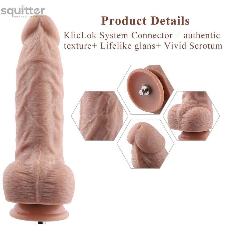 Гнучкий фалоімітатор для секс-машин Hismith 9.25″ Silicone Dildo, система KlicLok SO6207 фото