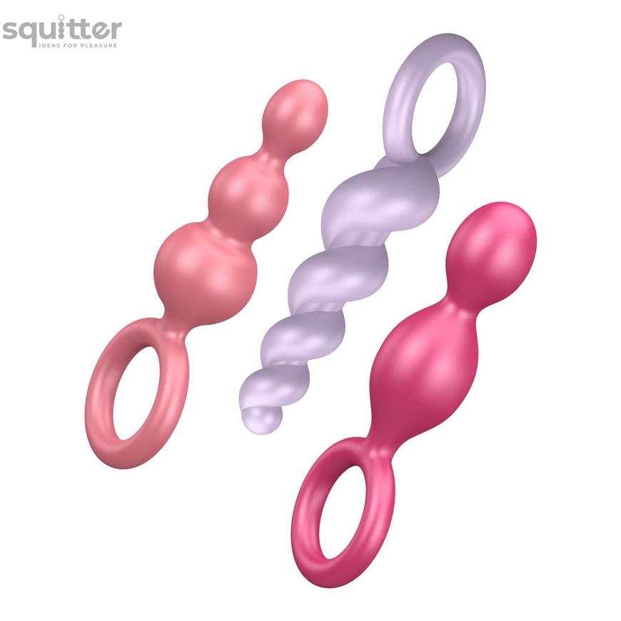 Набір анальних іграшок Satisfyer Plugs colored (set of 3) - Booty Call, макс. діаметр 3см SO2324 фото