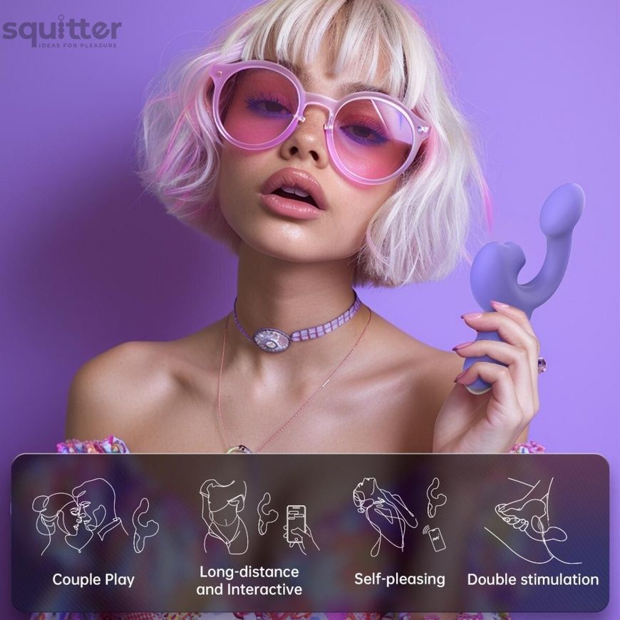 Смарт-вібратор Magic Motion Ponder Purple, подвійна стимуляція, віброяйце+язичок для клітора SX3228 - онлайн-сексшоп Сквітер