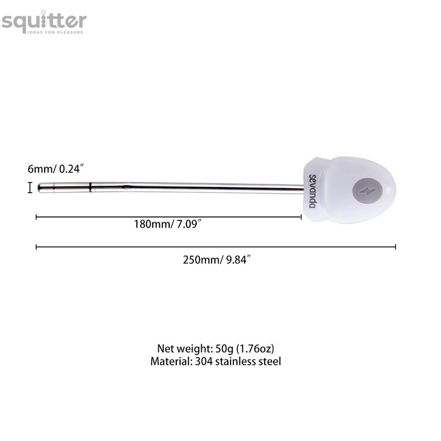 Уретральний зонд LOCKINK SEVANDA Vibrating & E-stim Metal Urethral Sounding - White SX0885 фото