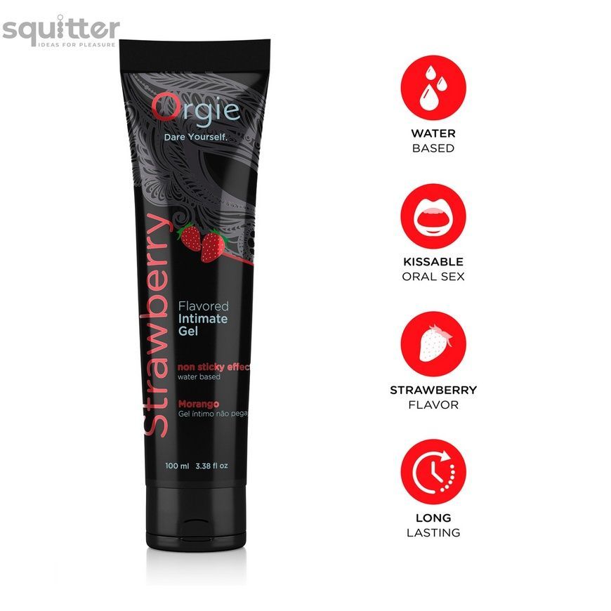 Лубрикант на водній основі Orgie Lube Tube Strawberry, 100 мл, зі смаком та ароматом полуниці SX1525 - онлайн-сексшоп Сквітер