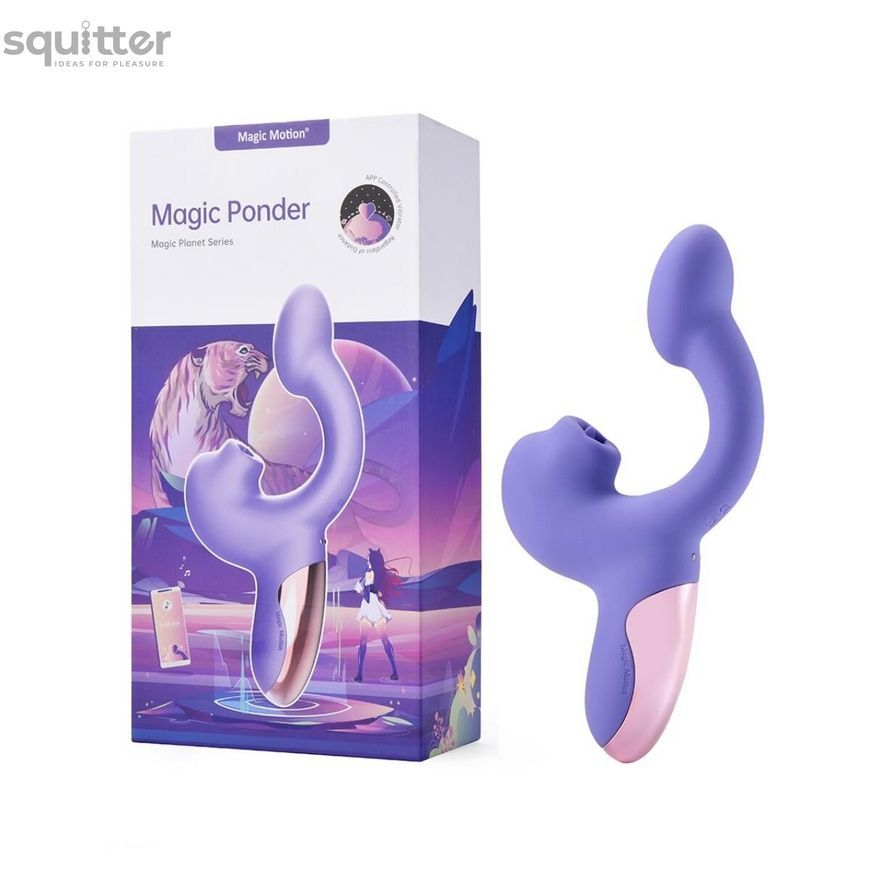 Смарт-вібратор Magic Motion Ponder Purple, подвійна стимуляція, віброяйце+язичок для клітора SX3228 - онлайн-сексшоп Сквітер