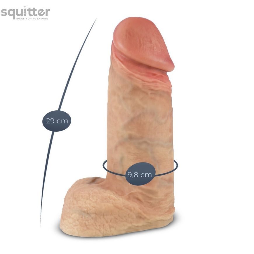 Фалоімітатор SilexD Premium Real Skin Flesh (11in MODEL 1), без коробки SX3129 - онлайн-сексшоп Сквітер