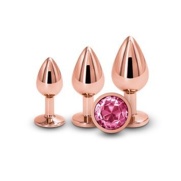 Набір анальних пробок NS Novelties Rear Assets - Trainer Kit - Rose Gold - Pink Gem SX4355 - онлайн-сексшоп Сквітер