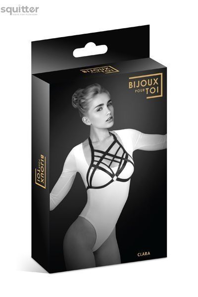 Портупея на груди Bijoux Pour Toi - CLARA, еластичний поліестер SO2229 - онлайн-сексшоп Сквітер