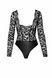 Боді Noir Handmade F296 Psyche, S, мереживо, довгий рукав, низ під латекс, з доступом SX0213,6 - інтернет-магазин інтимних товарів Squitter
