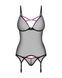 Корсет Obsessive Novenes corset & thong, XS/S, прозорий, відкрита спина, стрінги в комплекті SX0613,4 - інтернет-магазин інтимних товарів Squitter