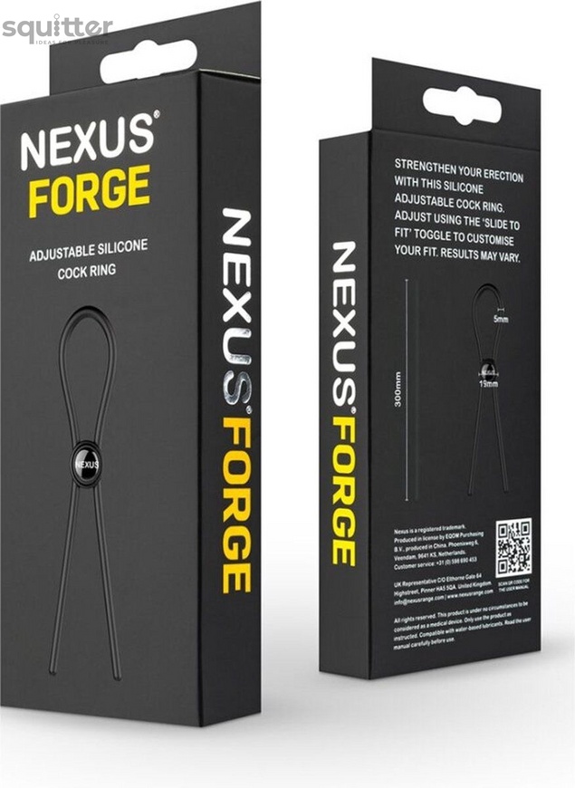 Ерекційне кільце Nexus FORGE Single Adjustable Lasso - Black SO8693 фото