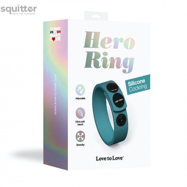 Регульоване ерекційне кільце на кнопках Love To Love HERO RING - TEAL ME SO5088 - онлайн-сексшоп Сквітер