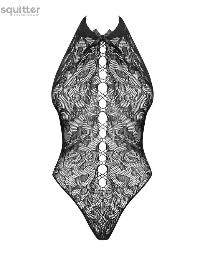 Бодистокинг с крупными ячейками и открытой спиной Obsessive B119 teddy S/M/L, халтер SO7207 - онлайн-сексшоп Сквитер