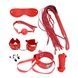 Набор MAI BDSM STARTER KIT N&ordm; 75 Red: плеть, кляп, наручники, маска, ошейник, веревка, зажимыSO5004,1 - интернет-магазин интимных товаров Squitter