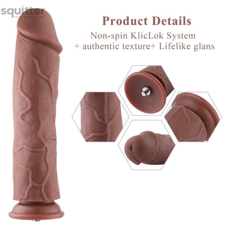 Силиконовый фаллоимитатор для секс-машин Hismith 11″ Silicone Dildo, система KlicLok SO6208 фото