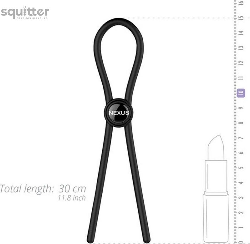 Ерекційне кільце Nexus FORGE Single Adjustable Lasso - Black SO8693 фото