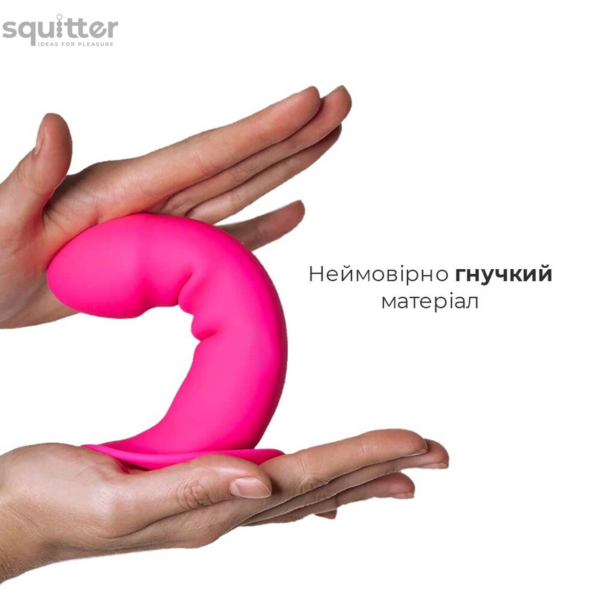 Ділдо з присоскою Adrien Lastic Hitsens 2 Pink, відмінно для страпона, макс діаметр 4 см, довжина 16 AD24011 фото