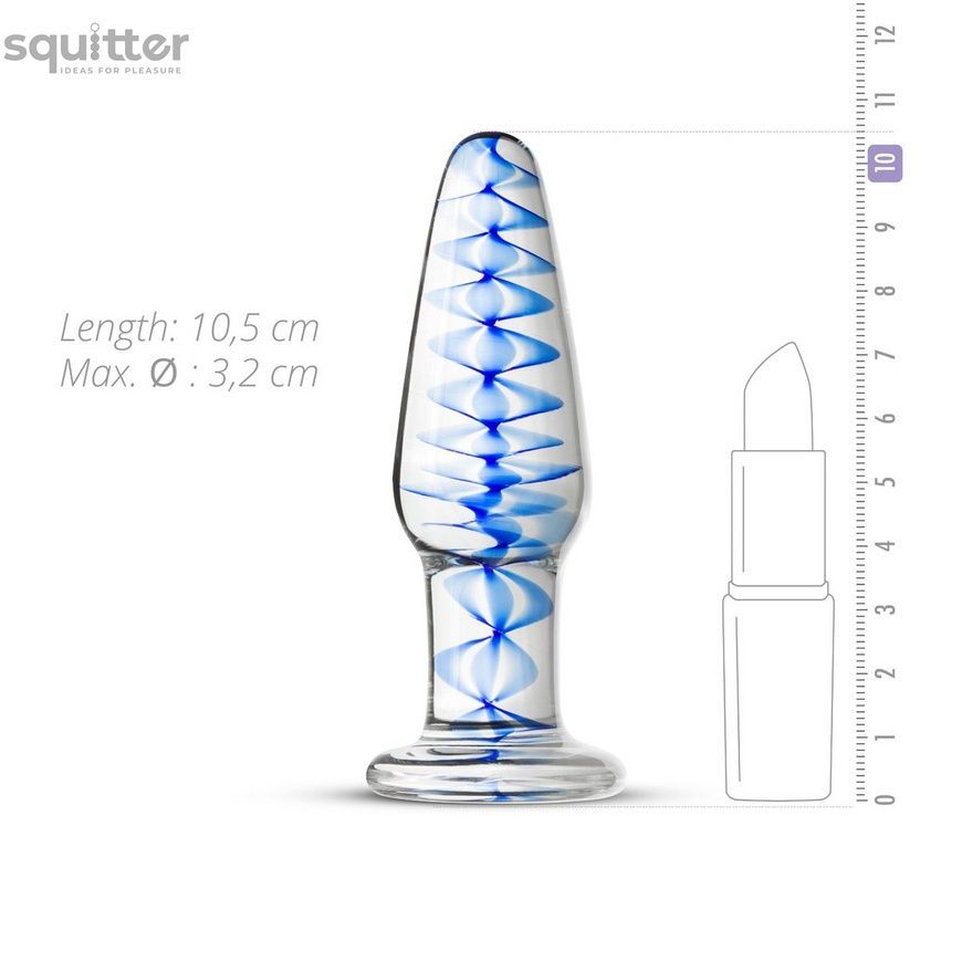 Стеклянная анальная пробка с внутренней спиралью Gildo Glass Buttplug No. 23 SO4417 - онлайн-сексшоп Сквитер