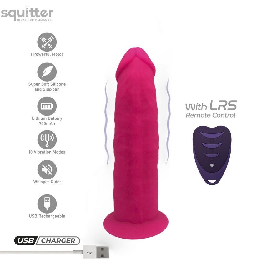 Фалоімітатор з вібрацією SilexD Henry Vibro Pink (MODEL 2 size 7in) + LRS, діаметр 4,4 см SX3130 - онлайн-сексшоп Сквітер