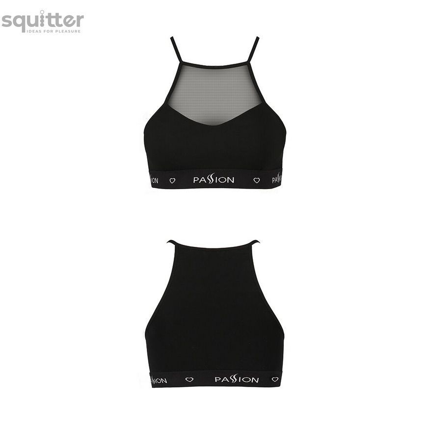 Спортивный топ с прозрачной вставкой Passion PS006 TOP black, size M SO4240 - онлайн-сексшоп Сквитер